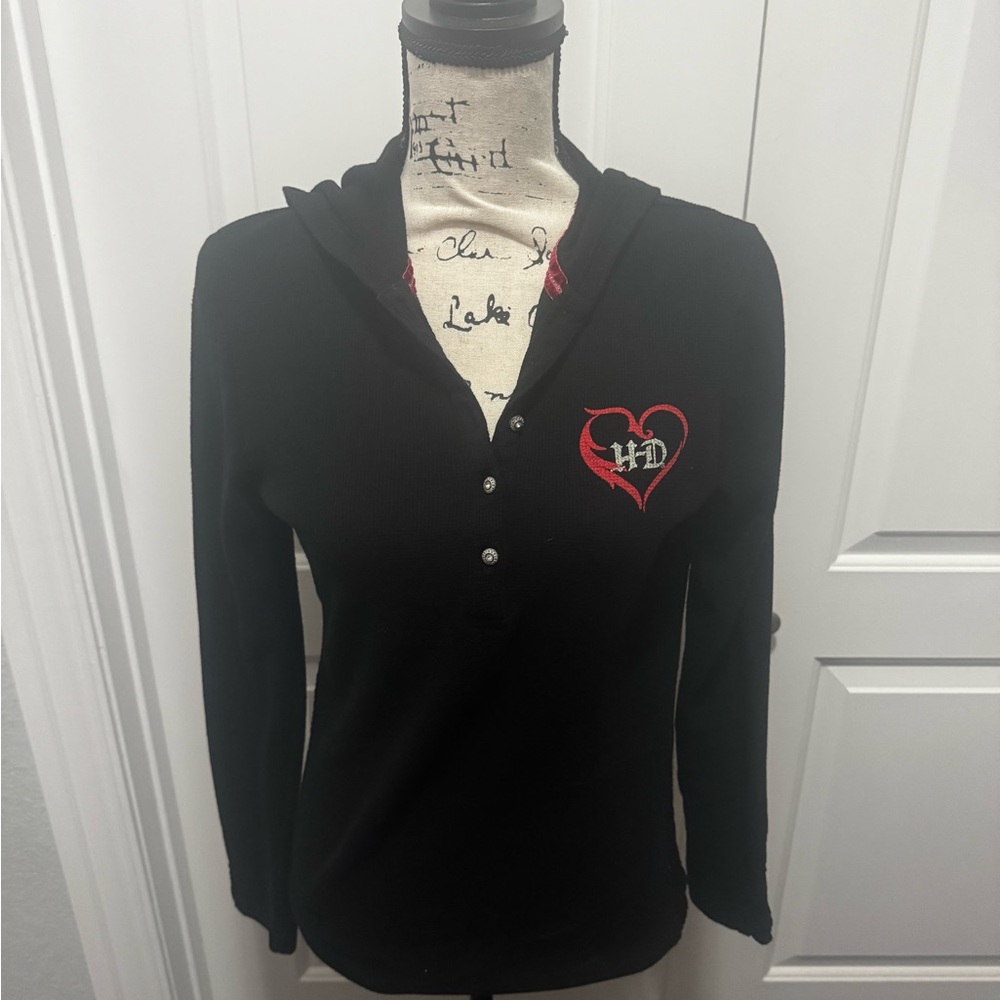 Harley-Davidson Black Polo Collar Hoodie